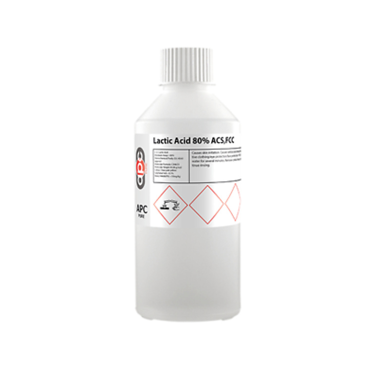 For use in the laboratory as an alkalinizing agent and also as a reagent in organic synthesis. Lactic Acid AR, 500ml